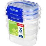 SISTEMA Vodotěsný svačinový box KLIP IT PLUS™ - sada 3 ks - 3x 400 ml 400ml MODRÁ