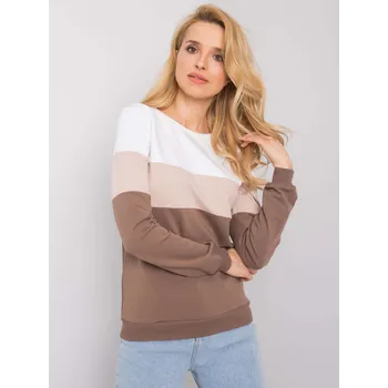 Dámská mikina Hnědo-bílá dámská mikina bez kapuce RV-BL-5787.15X-brown Velikost: S