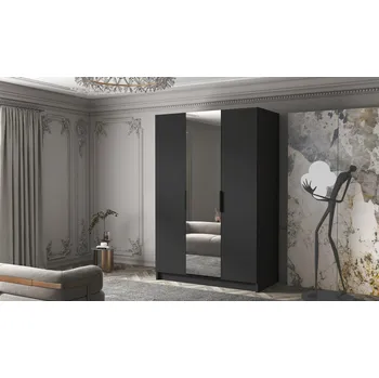 Šatní skříň Šatní skříň CALPE 150 II - černá/černé úchytky