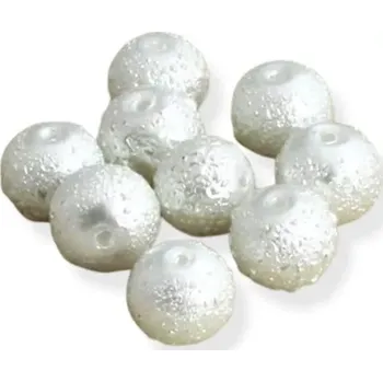 Korálek Voskové perle vroubkované bílé 8mm - 20 ks