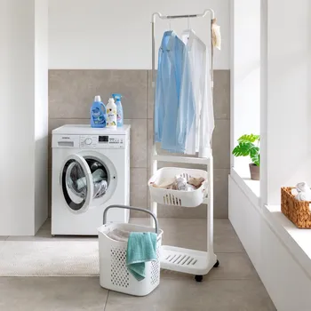 Die moderne Hausfrau Úklidový vozík Komfort s šatní tyčí 494273