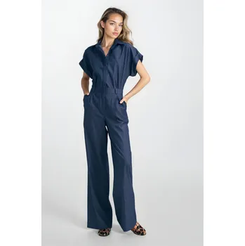 Dámský overall Dlouhý bavlněný džínový overal KM35 Barva: Džínová, Velikost: M
