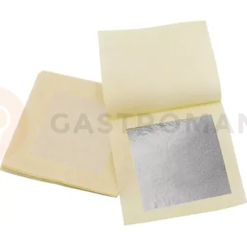 Jedlá dekorace na dort Jedlé stříbro 999/1000 v arších po 5 ks. 80x80 mm | SILIKOMART, i78