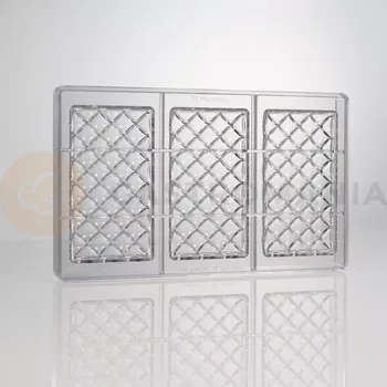 Čokoládová tyčinka Polykarbonátová forma na pralinky, 275x175 mm | MARTELLATO, Quilted mini