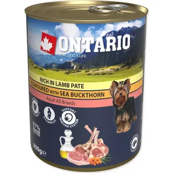Krmivo pro psa Konzerva Ontario jehněčí s bylinkami, paté 800g