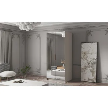 Šatní skříň Šatní skříň BODRUM 100 III - béžová/zlaté úchytky