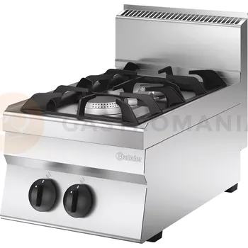 Plynová kartuše Plynový sporák, 2 hořáky, 400x710x495 mm | BARTSCHER, Seria 650