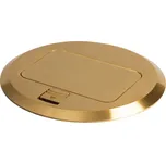 Kanlux BIURO+ Krabice kovová do podlahy kulatá POP-UP 1+1/2xM45 - mosaz