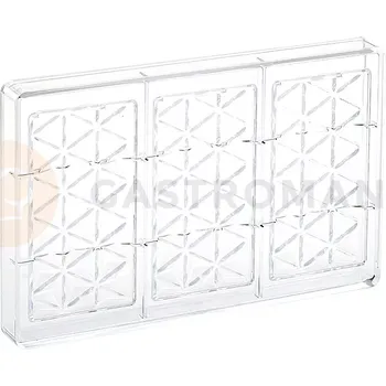 Čokoládová tyčinka Polykarbonátová forma na pralinky, 275x175 mm | MARTELLATO, Pyramid