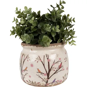 Zahrada Clayre & Eef - Keramický květináč BIRDS IN NATURE 6CE1642M