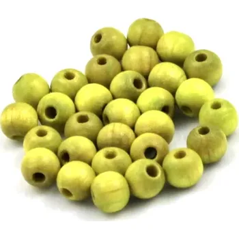 Korálek Korálky dřevěné SV zelené 6mm – 30 ks