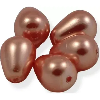 Korálek Korálky voskované kapky lososové - 5 ks