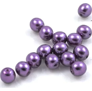 Korálek Voskové perle fialové 4mm - 36 ks