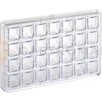 Čokoládová tyčinka Polykarbonátová forma na pralinky, 275x175 mm | MARTELLATO, Cube