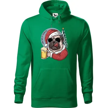 Pánská mikina Pánská mikina s potiskem Pes s pivem Velikost (muž): XL, Vyberte barvu: Středně zelená