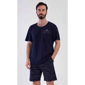 Pánské pyžamo Vienetta MAN Pánské pyžamo šortky Surf Barva: Modrá - tmavě, Velikost: M