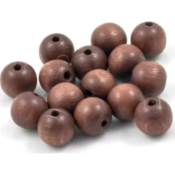 Korálek Korálky dřevěné hnědé pr. 10 mm – 15 ks