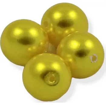 Korálek Voskové perle žluté 8mm - 10 ks