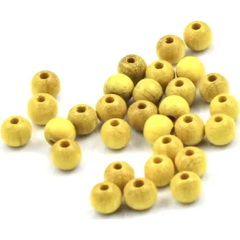 Korálek Korálky dřevěné žluté 6mm – 30 ks