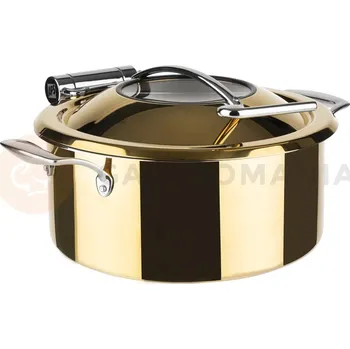 Servírovací stolek Kulatý ohřívač, zlatý 4 l | APS, Orbit