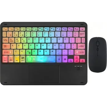 Počítač Sada bezdrátové podsvícené klávesnice s touchpadem a bezdrátové myši - černá