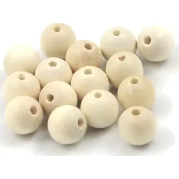 Korálek Korálky dřevěné krémové pr. 10 mm – 15 ks