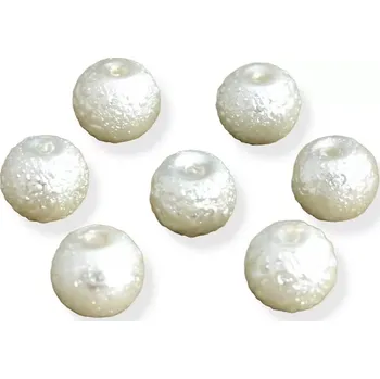 Korálek Voskové perle vroubkované krémové 7mm - 20 ks