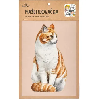 Textilní nažehlovací páska Lesní svět Nažehlovačka M 075 - Kočka rezavobílá