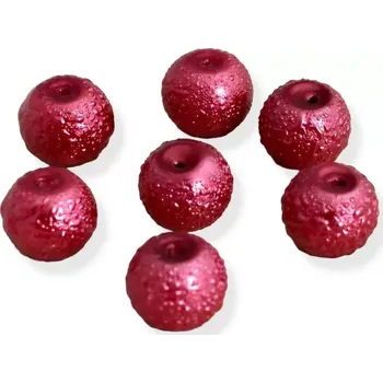 Korálek Voskové perle vroubkované červené 7mm - 20 ks