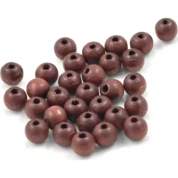 Korálek Korálky dřevěné čokoládové 6mm – 30 ks