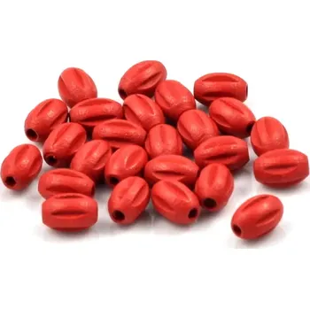 Korálek Dřevěný korálek ozdobný červený – 25 ks