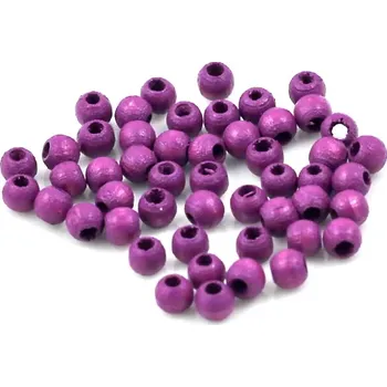Korálek Dřevěná kulička fialová 4mm – 50 ks