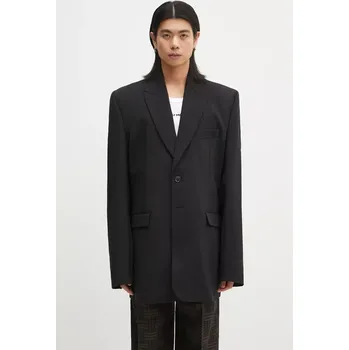 Dámské sako Vlněné sako VETEMENTS Logo Embroidered, M, černá, 99X