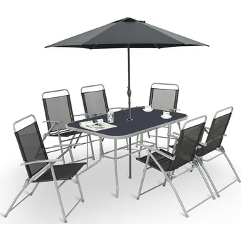 Zahradní sestava Zahradní stolová sestava Vero - 6 míst, tmavě šedá