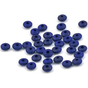 Korálek Korálky dřevěné rondelky TM modré - bal. 100 ks