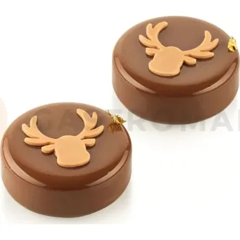 Čokoládová tyčinka Šablona na silikonové dekorace - Chablon rudolf, sobi | SILIKOMART, Mats Professional