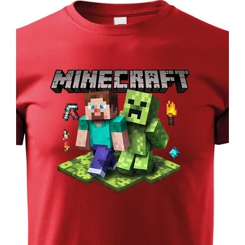 Chlapecké tričko Dětské tričko - Minecraft 2, Barva Červená, Velikost 158 cm/12 roků, Canvas Dětské tričko Bezvatriko.cz 2922