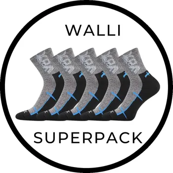 Pánské ponožky SUPERPACK - WALLI sportovní ponožky se stříbrem VoXX - 5 párů 47-50 černá / modrá