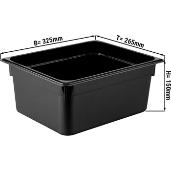 Dóza na potraviny G.Gastro Polykarbonátová GN nádoba 1/2 - černá - hloubka 150 mm
