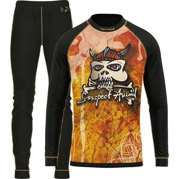 Set dětského termoprádla Set dětského funkčního prádla VIKING černá Bamboo Light New - Hnědá / 120