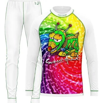 Set dětského termoprádla Set dětského funkčního prádla ROBOPES bílá Bamboo Ultra - Zelená / 110