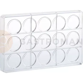 Čokoládová tyčinka Polykarbonátová forma na pralinky, 275x175 mm | MARTELLATO, Circle 40