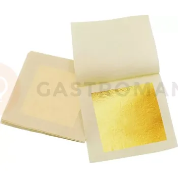 Jedlá dekorace na dort Jedlé zlato 23k v arších po 5 ks. 80x80 mm | SILIKOMART, i78