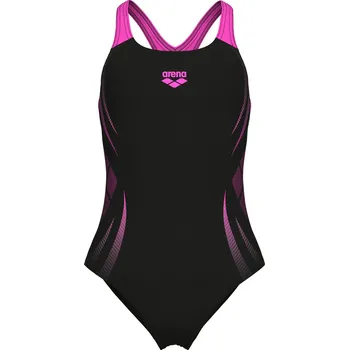 Dívčí oblečení Dětské Jednodílné plavky ARENA GIRL'S ARENA POSEIDONIA SWIMSUIT SWIM PRO BACK 009005/590 – Černá 6-7