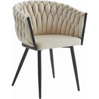 Jídelní židle Židle ORION - samet béžový / černé nohy x 1
