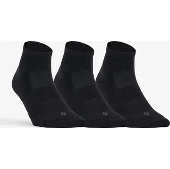 DECATHLON Polovysoké tenisové ponožky RS500 3 páry 39/42 ČERNÁ