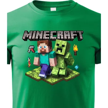 Chlapecké tričko Dětské tričko - Minecraft 2, Barva Zelená, Velikost 158 cm/12 roků, Canvas Dětské tričko Bezvatriko.cz 2922