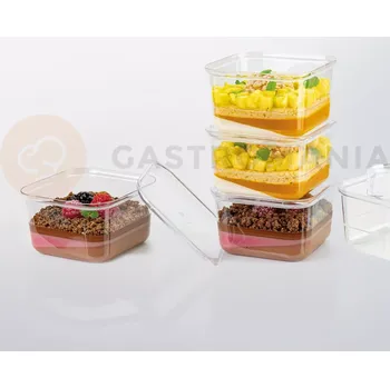 Nádoba na led Čtvercový plastový obal na dort, 210 ml, 100 ks. | MARTELLATO, Kubito