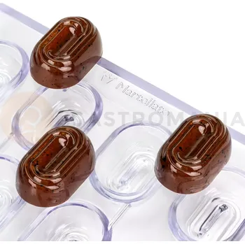 Čokoládová tyčinka Polykarbonátová forma na pralinky, 275x175 mm | MARTELLATO, Biscuit