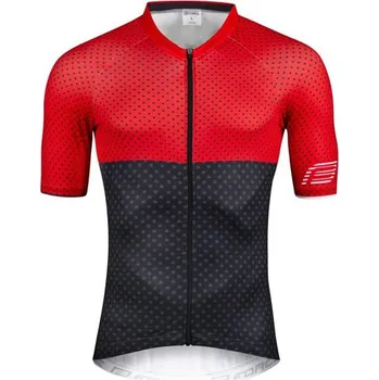 cyklistický dres FORCE Pánský dres s krátkým rukávem FORCE POINTS, červeno-černý - S